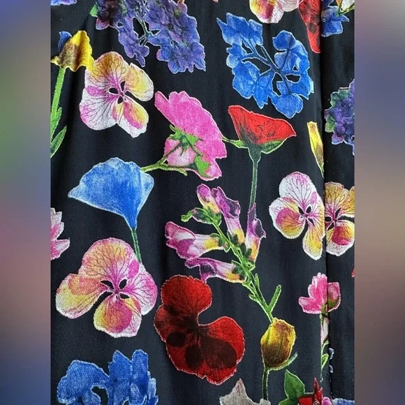 Alice + Olivia BERTHA MINI SHIRT DRESS Sz L / 12 Timeless Blossom Floral - Picture 6 of 13